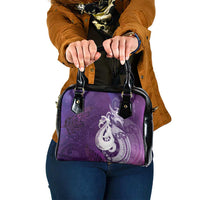 New Zealand Matariki Shoulder Handbag Maori Manaia Galaxy Silver Fern Purple Color LT22 One Size Purple - Polynesian Pride
