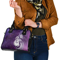 New Zealand Matariki Shoulder Handbag Maori Manaia Galaxy Silver Fern Purple Color LT22 - Polynesian Pride