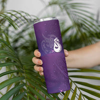 New Zealand Matariki Skinny Tumbler Maori Manaia Galaxy Silver Fern Purple Color LT22 - Polynesian Pride
