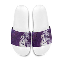New Zealand Matariki Slide Sandals Maori Manaia Galaxy Silver Fern Purple Color LT22 Purple - Polynesian Pride
