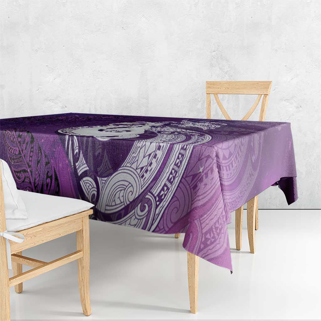 New Zealand Matariki Tablecloth Maori Manaia Galaxy Silver Fern Purple Color LT22 - Polynesian Pride