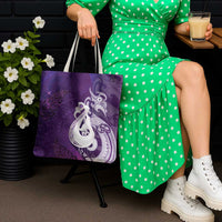 New Zealand Matariki Tote Bag Maori Manaia Galaxy Silver Fern Purple Color LT22 - Polynesian Pride