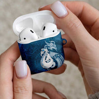 New Zealand Matariki AirPods Case Maori Manaia Galaxy Silver Fern Blue Color LT22 - Polynesian Pride