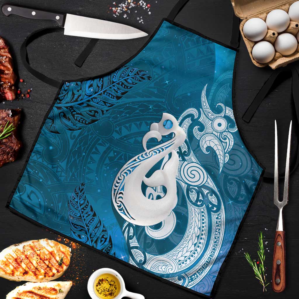New Zealand Matariki Apron Maori Manaia Galaxy Silver Fern Blue Color