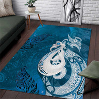 New Zealand Matariki Area Rug Maori Manaia Galaxy Silver Fern Blue Color LT22 Blue - Polynesian Pride