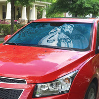 New Zealand Matariki Auto Sun Shade Maori Manaia Galaxy Silver Fern Blue Color LT22 - Polynesian Pride