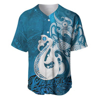 New Zealand Matariki Baseball Jersey Maori Manaia Galaxy Silver Fern Blue Color LT22 Blue - Polynesian Pride