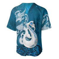 New Zealand Matariki Baseball Jersey Maori Manaia Galaxy Silver Fern Blue Color LT22 - Polynesian Pride