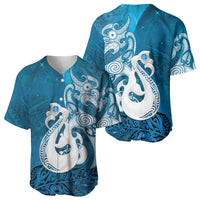 New Zealand Matariki Baseball Jersey Maori Manaia Galaxy Silver Fern Blue Color LT22 - Polynesian Pride