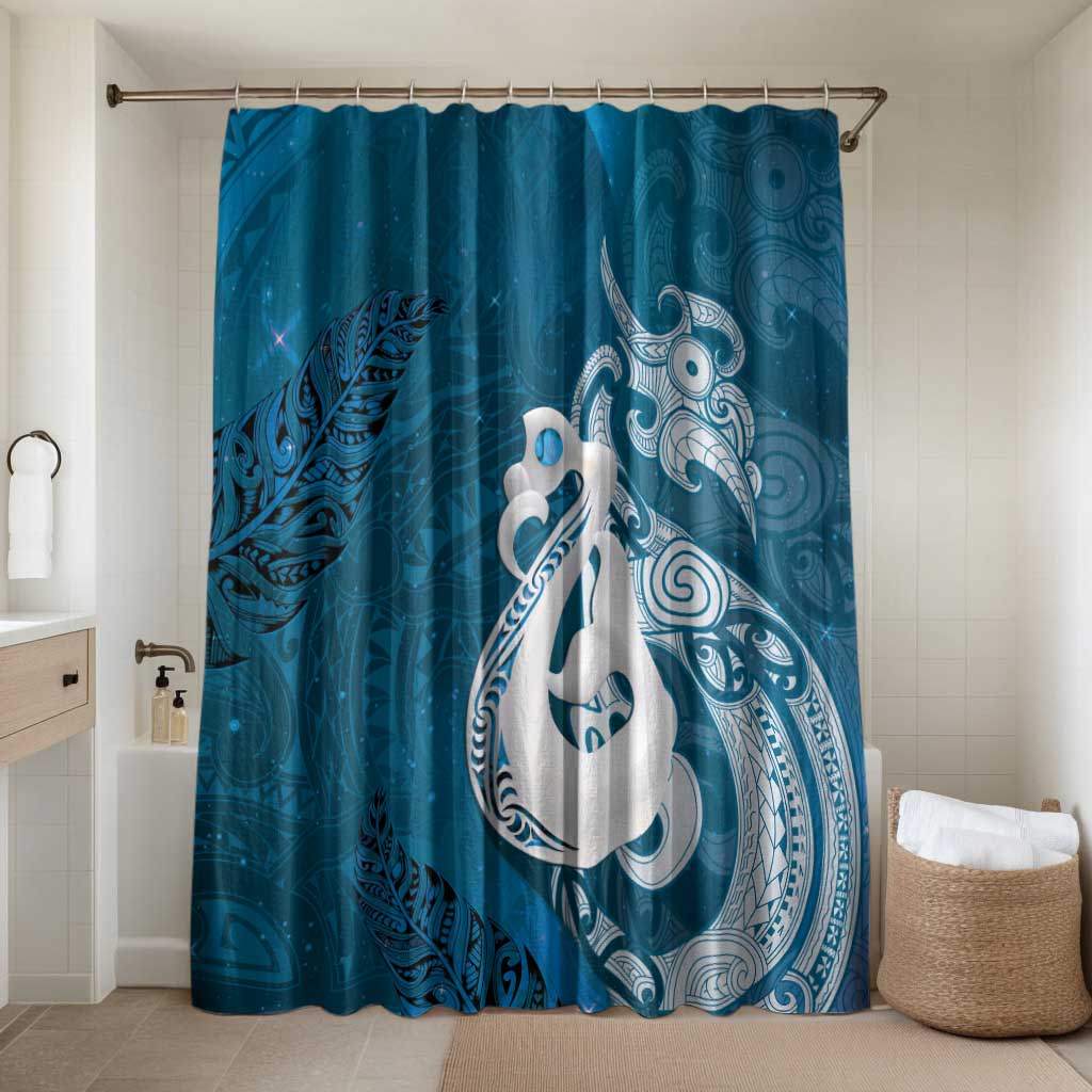 New Zealand Matariki Bathroom Set Maori Manaia Galaxy Silver Fern Blue Color