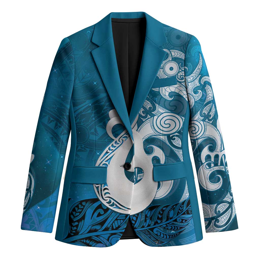 New Zealand Matariki Blazer Maori Manaia Galaxy Silver Fern Blue Color