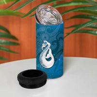 New Zealand Matariki 4 in 1 Can Cooler Tumbler Maori Manaia Galaxy Silver Fern Blue Color LT22 - Polynesian Pride