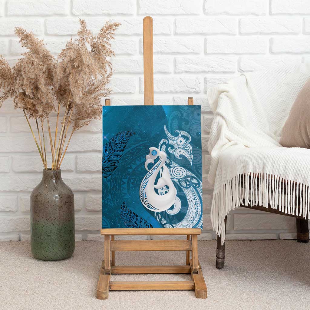 New Zealand Matariki Canvas Wall Art Maori Manaia Galaxy Silver Fern Blue Color LT22 - Polynesian Pride