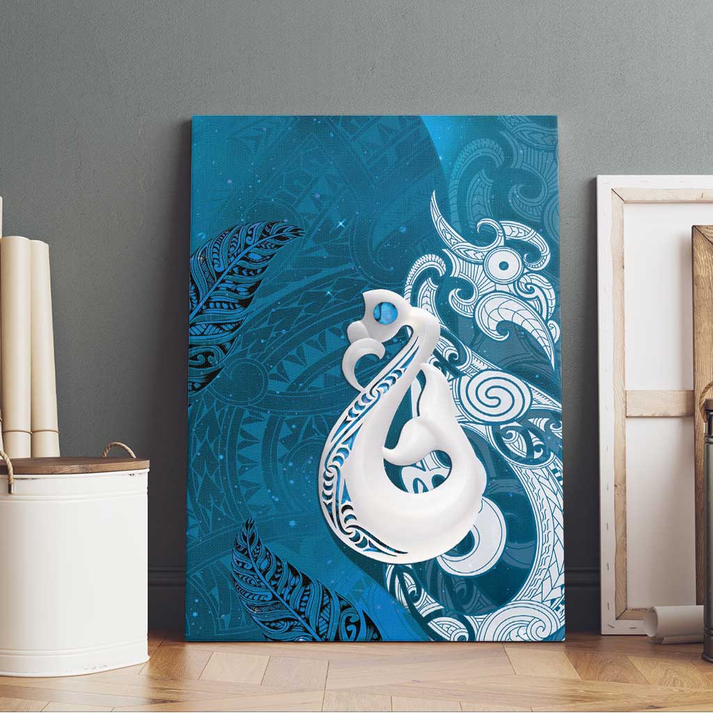 New Zealand Matariki Canvas Wall Art Maori Manaia Galaxy Silver Fern Blue Color LT22 - Polynesian Pride