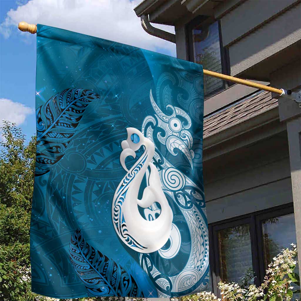 New Zealand Matariki Garden Flag Maori Manaia Galaxy Silver Fern Blue Color LT22 - Polynesian Pride