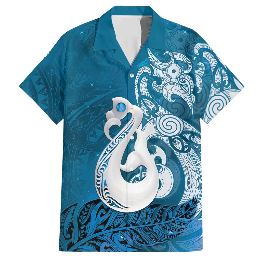 New Zealand Matariki Hawaiian Shirt Maori Manaia Galaxy Silver Fern Blue Color LT22 Blue - Polynesian Pride