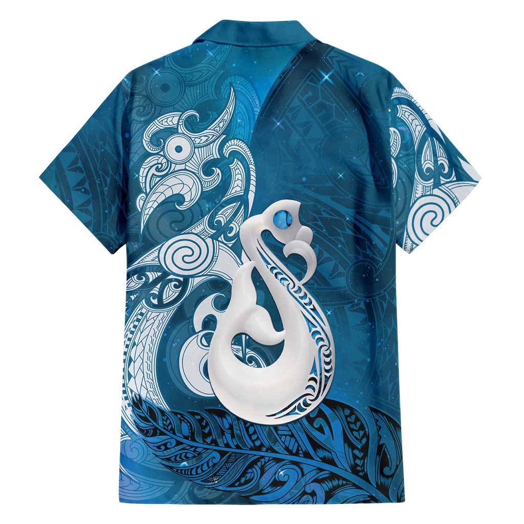 New Zealand Matariki Hawaiian Shirt Maori Manaia Galaxy Silver Fern Blue Color LT22 - Polynesian Pride