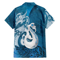 New Zealand Matariki Hawaiian Shirt Maori Manaia Galaxy Silver Fern Blue Color LT22 - Polynesian Pride
