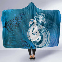 New Zealand Matariki Hooded Blanket Maori Manaia Galaxy Silver Fern Blue Color LT22 One Size Blue - Polynesian Pride