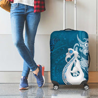 New Zealand Matariki Luggage Cover Maori Manaia Galaxy Silver Fern Blue Color LT22 - Polynesian Pride
