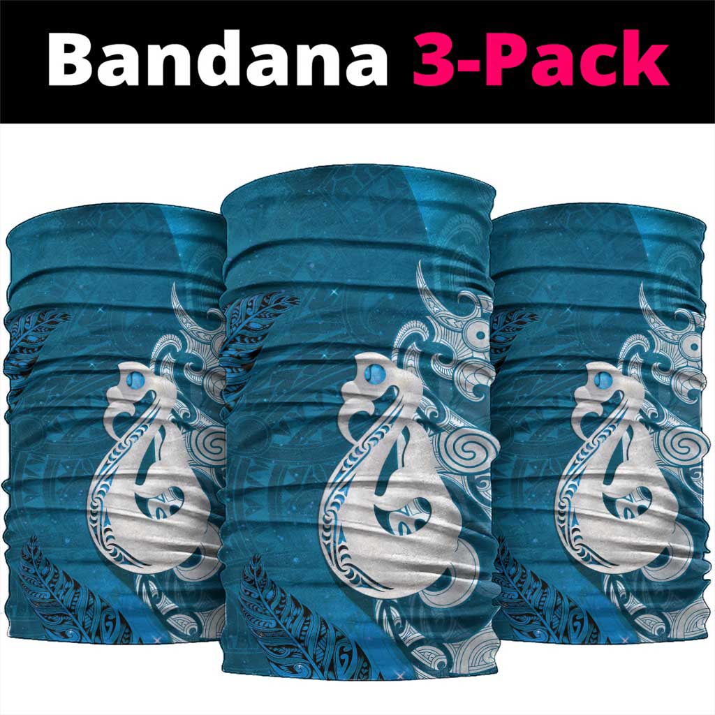 New Zealand Matariki Neck Gaiter Maori Manaia Galaxy Silver Fern Blue Color LT22 package One Size: 25*50cm Blue - Polynesian Pride