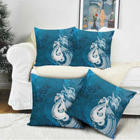 New Zealand Matariki Pillow Cover Maori Manaia Galaxy Silver Fern Blue Color LT22 - Polynesian Pride