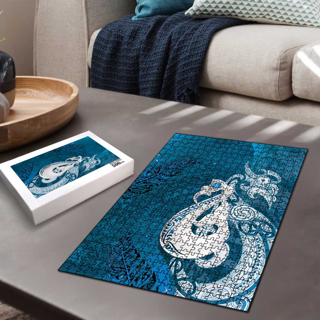 New Zealand Matariki Puzzle Maori Manaia Galaxy Silver Fern Blue Color