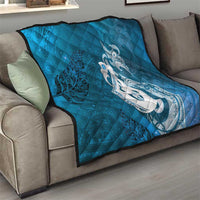 New Zealand Matariki Quilt Maori Manaia Galaxy Silver Fern Blue Color LT22 - Polynesian Pride