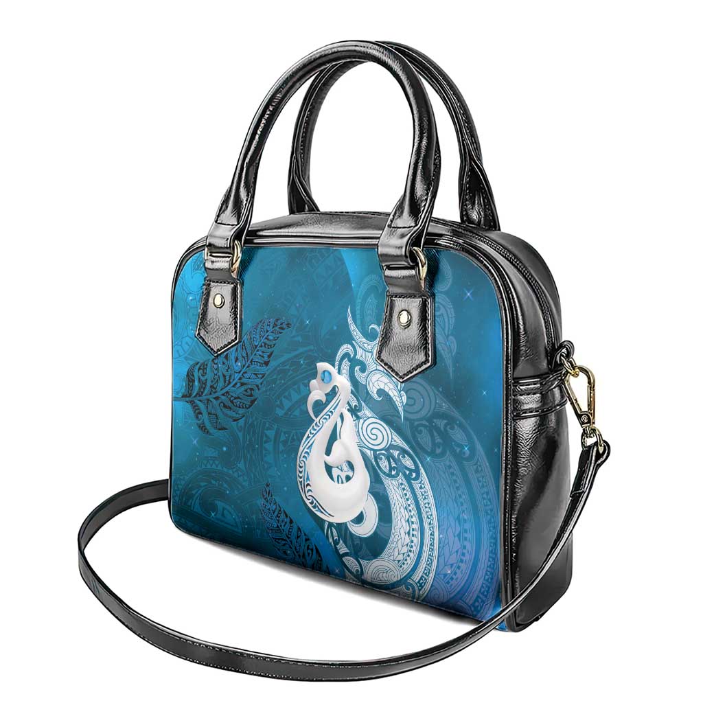 New Zealand Matariki Shoulder Handbag Maori Manaia Galaxy Silver Fern Blue Color LT22 - Polynesian Pride