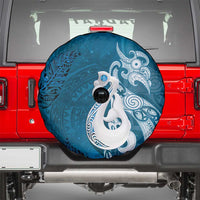 New Zealand Matariki Spare Tire Cover Maori Manaia Galaxy Silver Fern Blue Color LT22 - Polynesian Pride