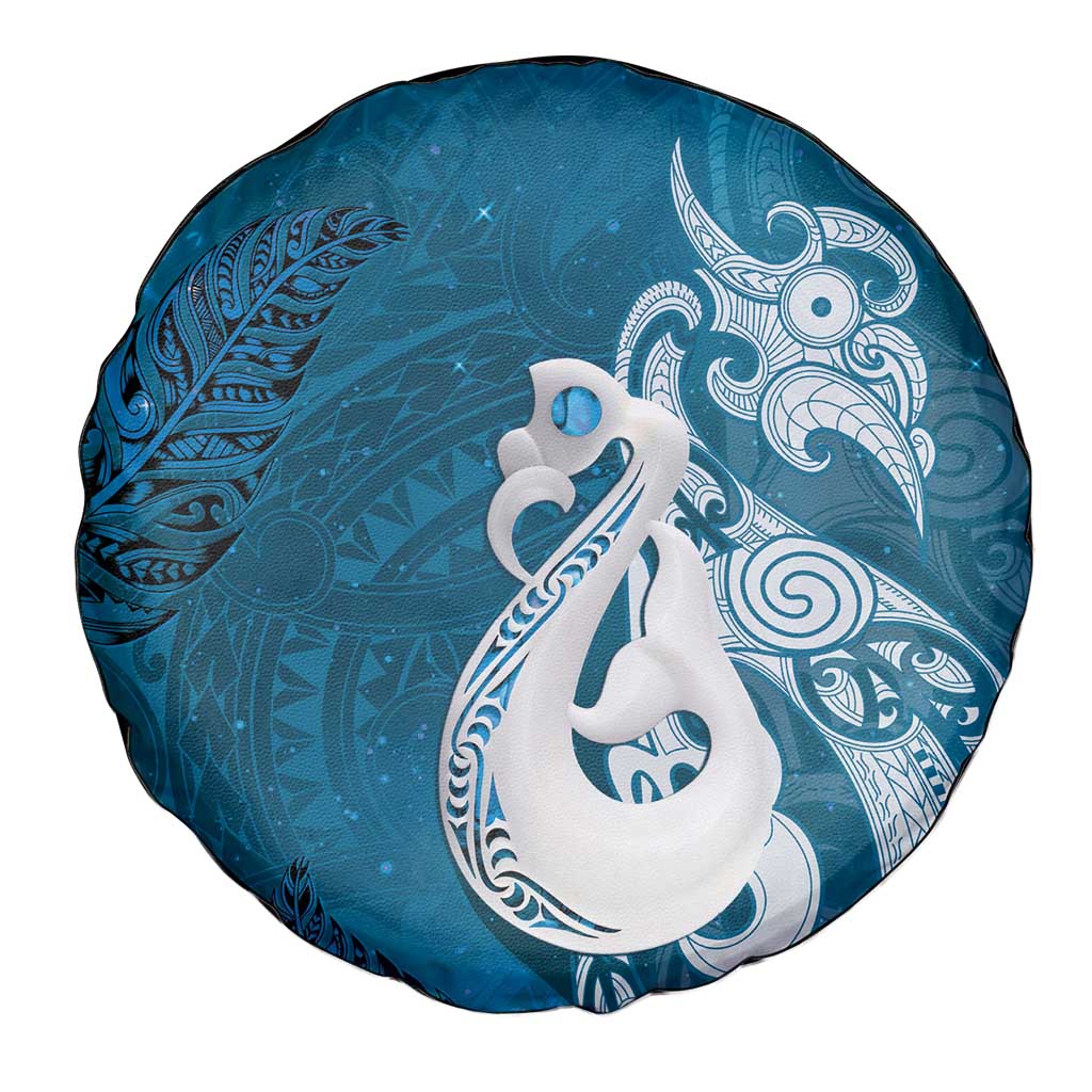 New Zealand Matariki Spare Tire Cover Maori Manaia Galaxy Silver Fern Blue Color LT22 - Polynesian Pride