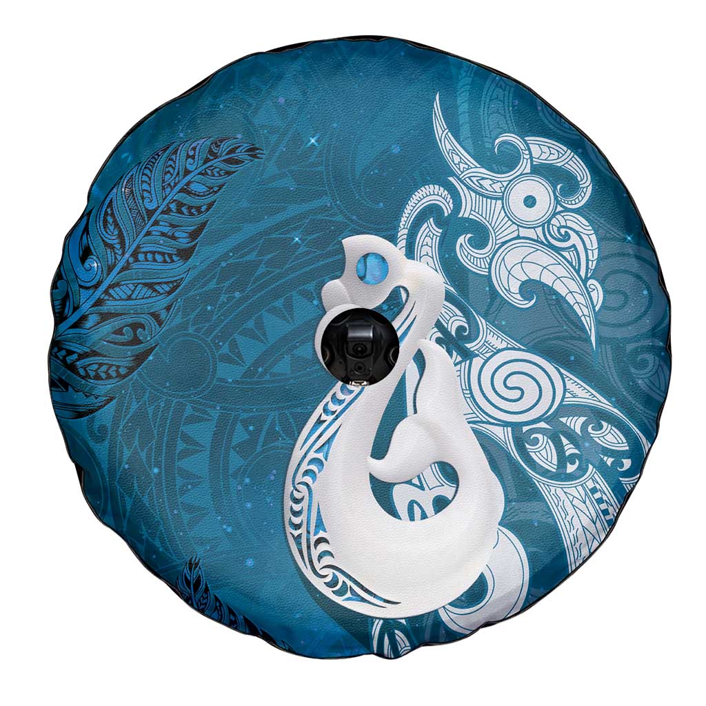 New Zealand Matariki Spare Tire Cover Maori Manaia Galaxy Silver Fern Blue Color LT22 - Polynesian Pride