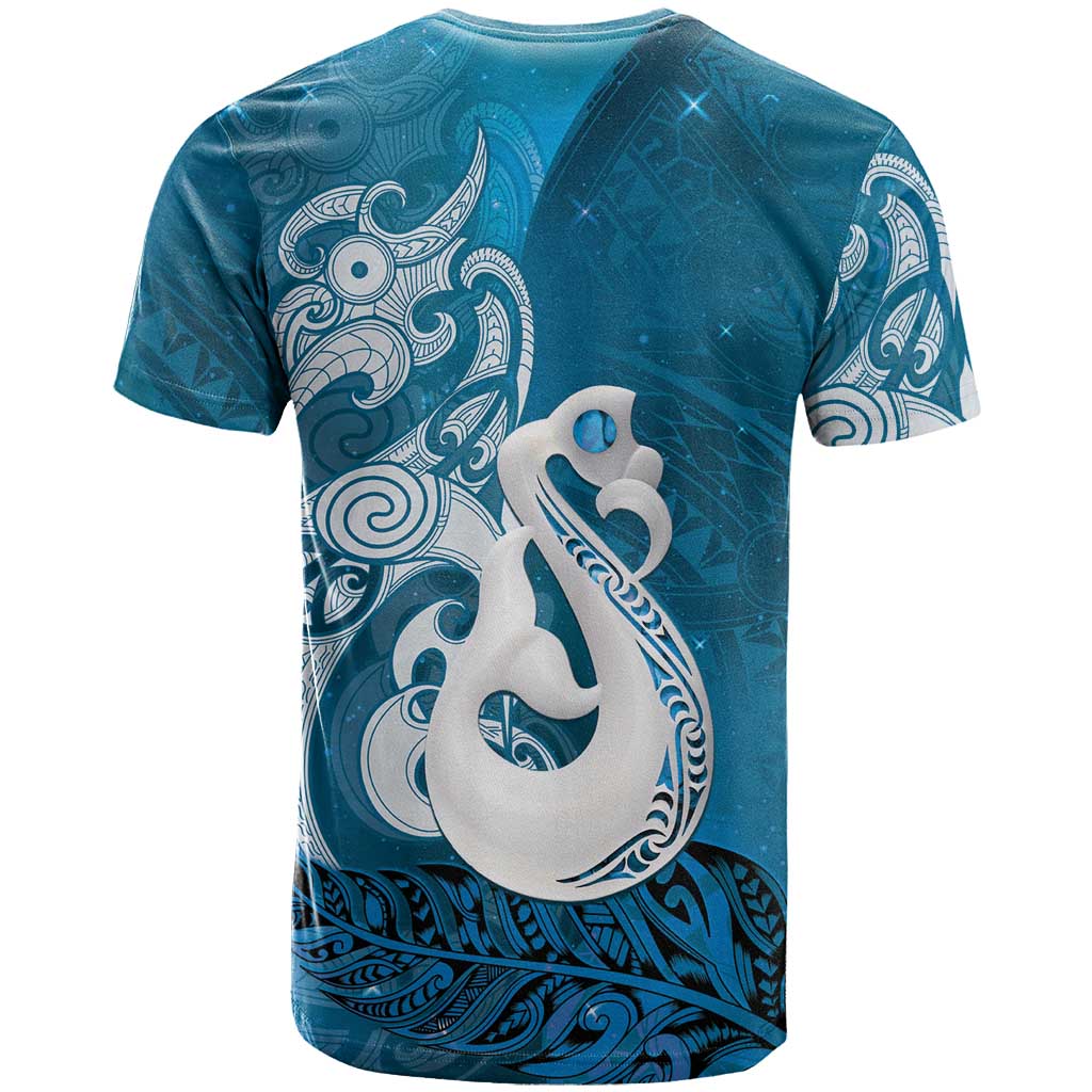 New Zealand Matariki T Shirt Maori Manaia Galaxy Silver Fern Blue Color LT22 - Polynesian Pride