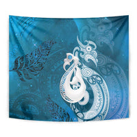 New Zealand Matariki Tapestry Maori Manaia Galaxy Silver Fern Blue Color