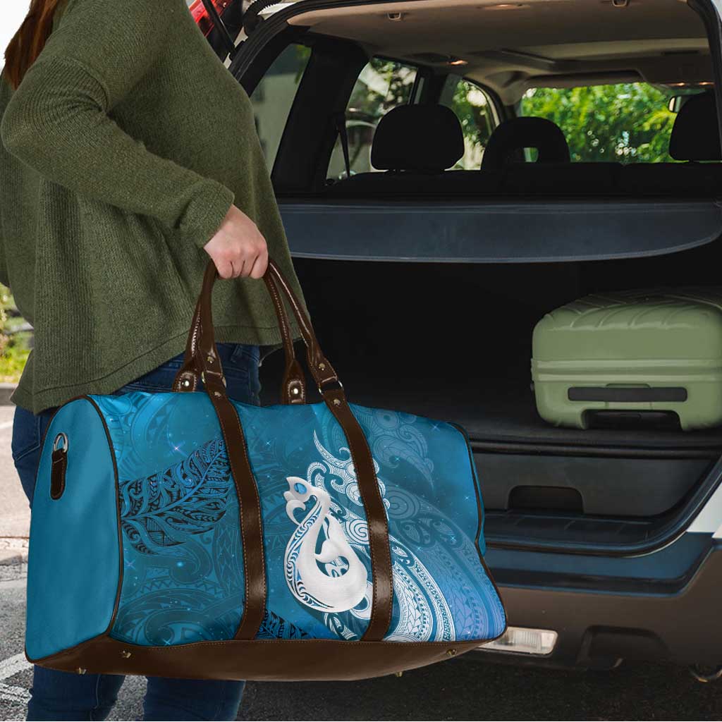 New Zealand Matariki Travel Bag Maori Manaia Galaxy Silver Fern Blue Color LT22 - Polynesian Pride