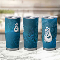 New Zealand Matariki Tumbler Cup Maori Manaia Galaxy Silver Fern Blue Color LT22 - Polynesian Pride