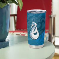 New Zealand Matariki Tumbler Cup Maori Manaia Galaxy Silver Fern Blue Color LT22 - Polynesian Pride