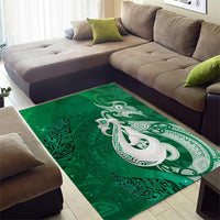 New Zealand Matariki Area Rug Maori Manaia Galaxy Silver Fern Green Color LT22 - Polynesian Pride