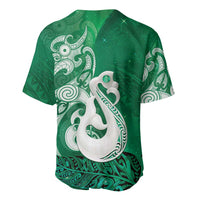 New Zealand Matariki Baseball Jersey Maori Manaia Galaxy Silver Fern Green Color LT22 - Polynesian Pride