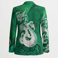 New Zealand Matariki Blazer Maori Manaia Galaxy Silver Fern Green Color LT22 - Polynesian Pride