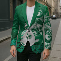 New Zealand Matariki Blazer Maori Manaia Galaxy Silver Fern Green Color LT22 - Polynesian Pride