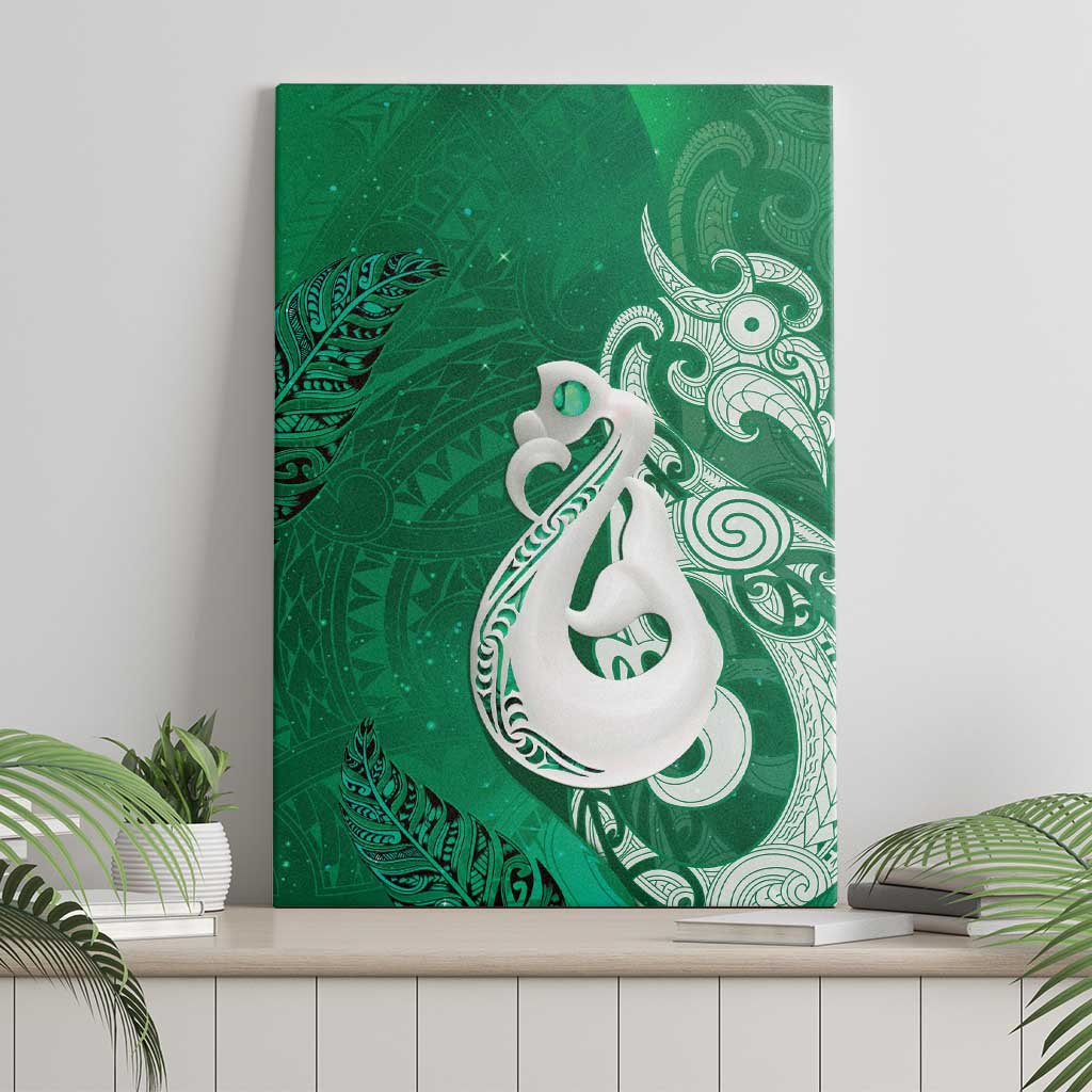 New Zealand Matariki Canvas Wall Art Maori Manaia Galaxy Silver Fern Green Color LT22 - Polynesian Pride