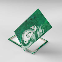New Zealand Matariki Canvas Wall Art Maori Manaia Galaxy Silver Fern Green Color LT22 With Frame Green - Polynesian Pride