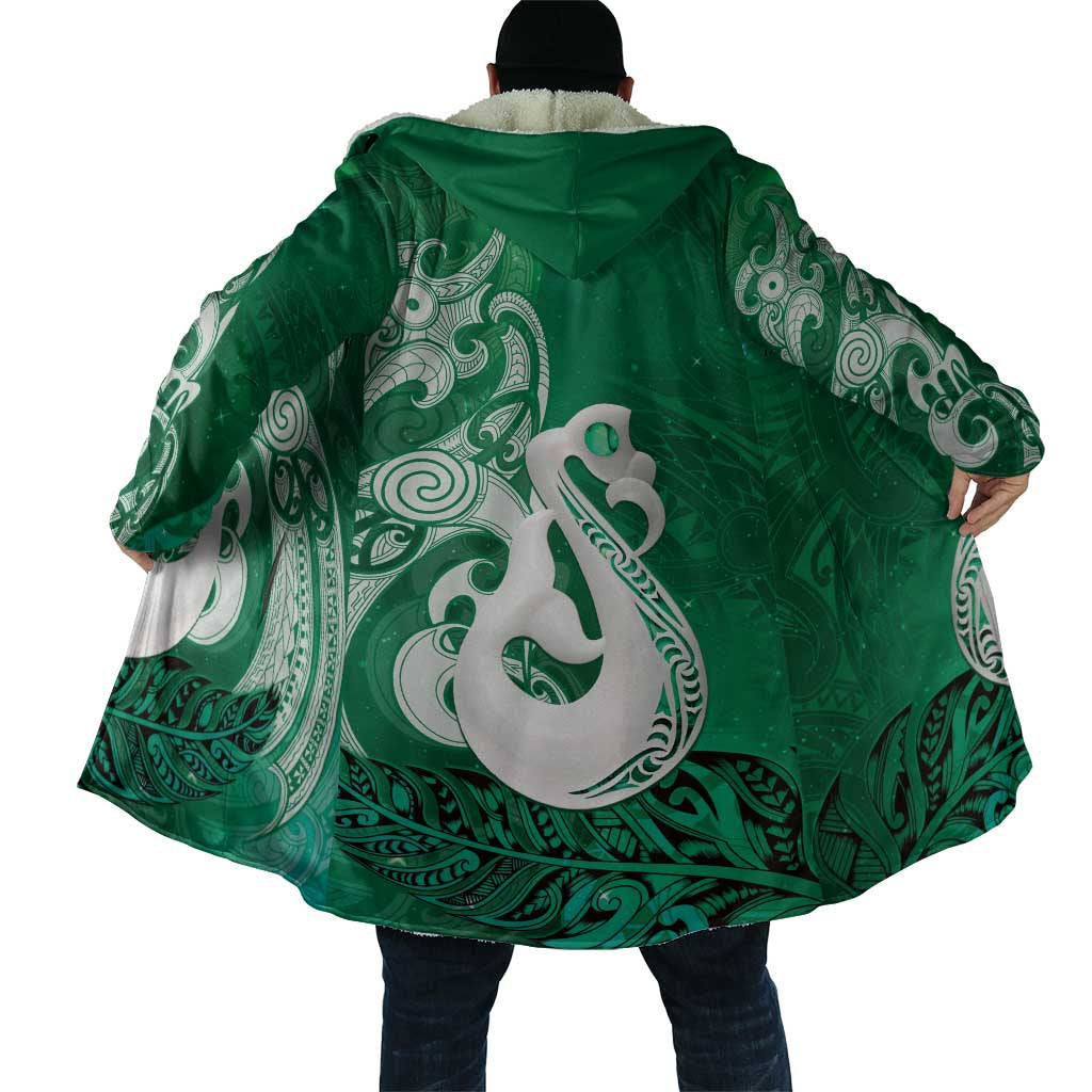 New Zealand Matariki Cloak Maori Manaia Galaxy Silver Fern Green Color LT22 - Polynesian Pride
