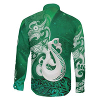 New Zealand Matariki Family Matching Mermaid Dress and Hawaiian Shirt Maori Manaia Galaxy Silver Fern Green Color LT22 - Polynesian Pride
