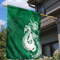 New Zealand Matariki Garden Flag Maori Manaia Galaxy Silver Fern Green Color LT22 - Polynesian Pride