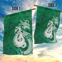 New Zealand Matariki Garden Flag Maori Manaia Galaxy Silver Fern Green Color LT22 - Polynesian Pride