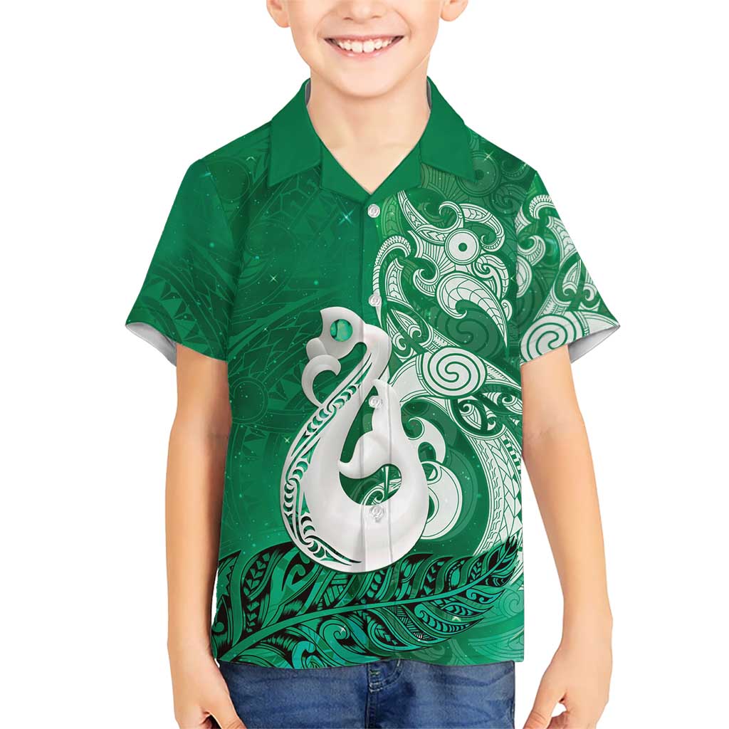 New Zealand Matariki Hawaiian Shirt Maori Manaia Galaxy Silver Fern Green Color LT22 - Polynesian Pride