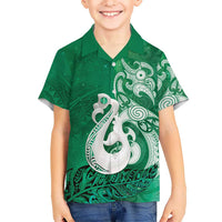 New Zealand Matariki Hawaiian Shirt Maori Manaia Galaxy Silver Fern Green Color LT22 - Polynesian Pride