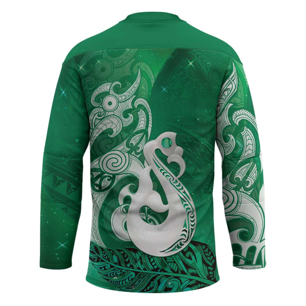 New Zealand Matariki Hockey Jersey Maori Manaia Galaxy Silver Fern Green Color LT22 - Polynesian Pride